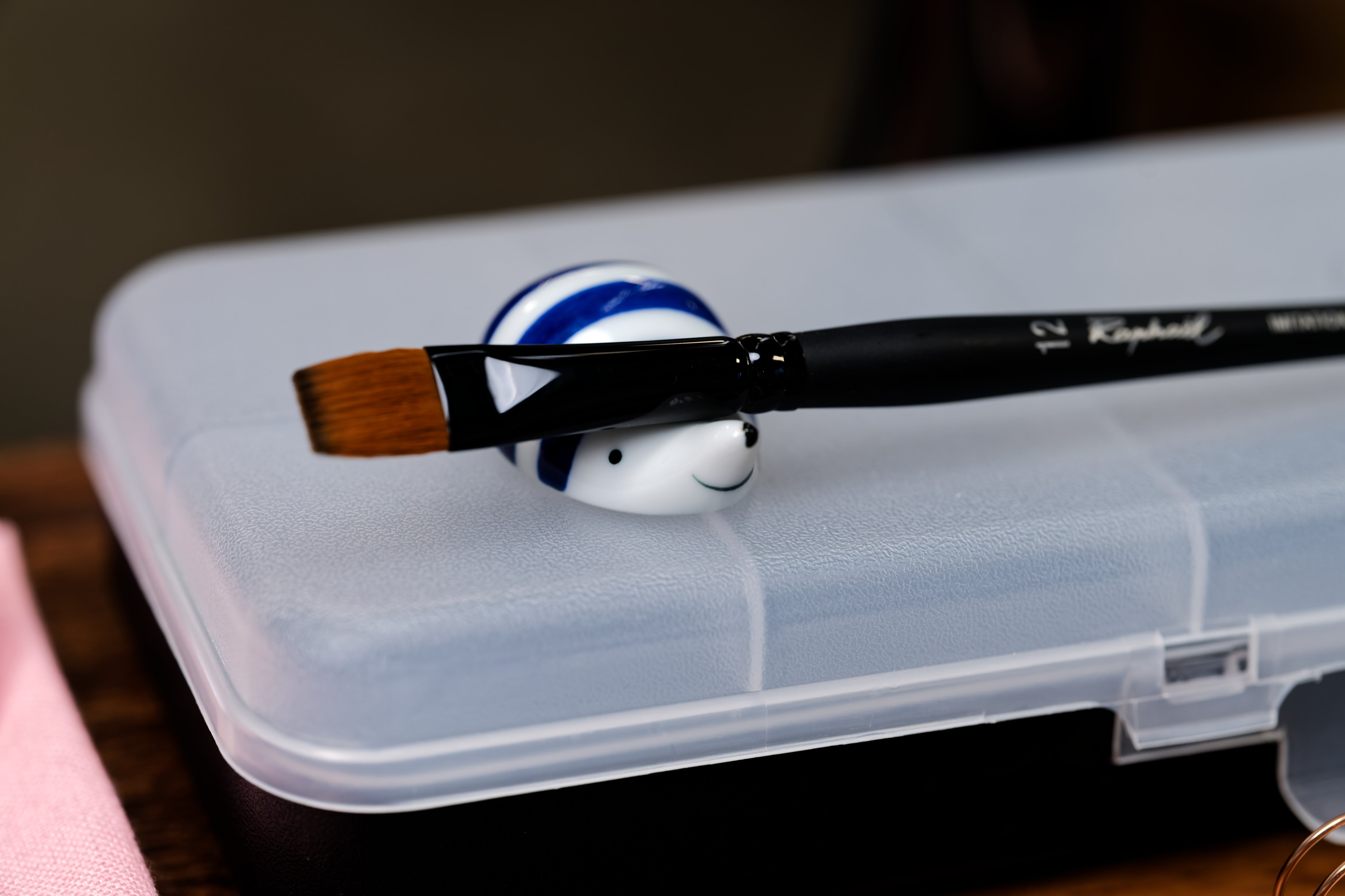 Porcelain Hedgehog Brush Rest (Short Stripes)