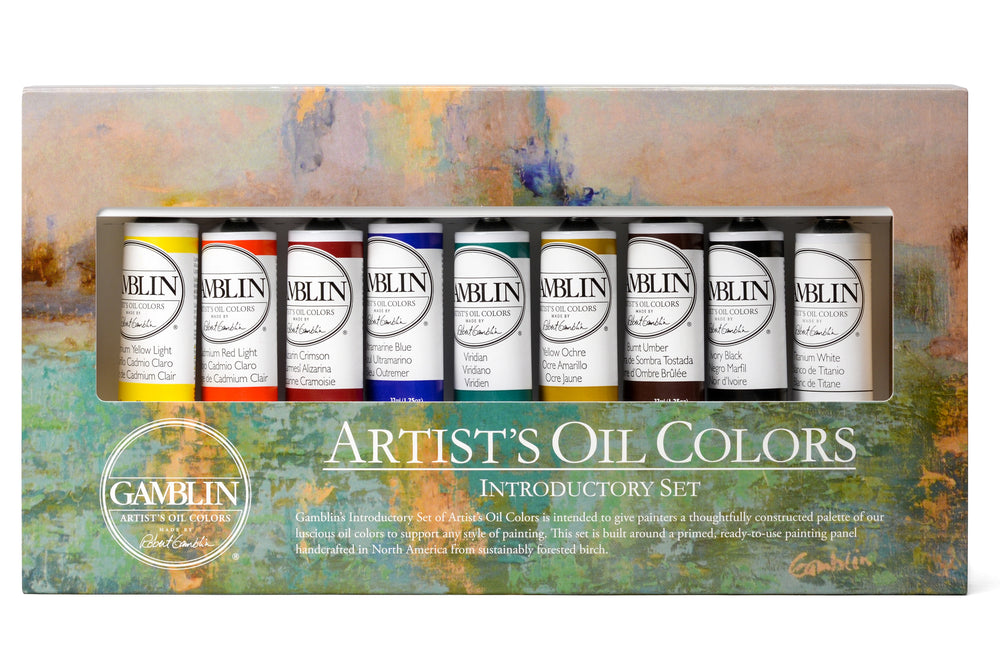 Gamblin Artist's Oil Colors, Set of 9 with Wood Panel – St. Louis Art ...