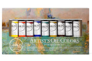 Gamblin Artist's Oil Colors, Set of 9 with Wood Panel