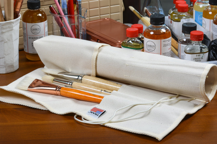 Natural Canvas Brush Roll