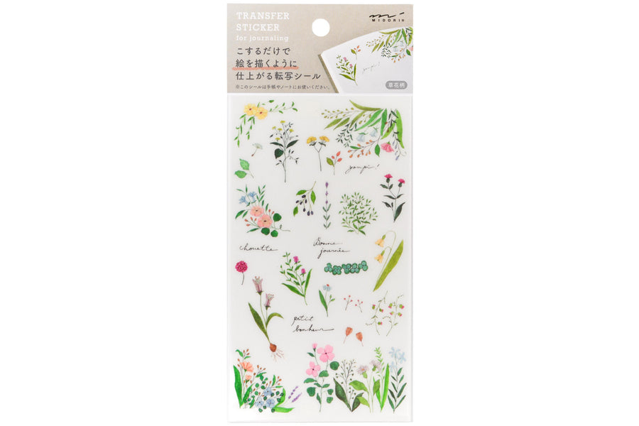 Midori Transfer Stickers, Flowering Plants