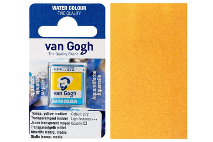 Van Gogh Watercolor Half Pan, #272 Transparent Yellow Medium