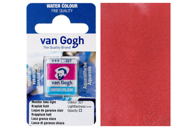Van Gogh Watercolor Half Pan, #327 Madder Lake Light