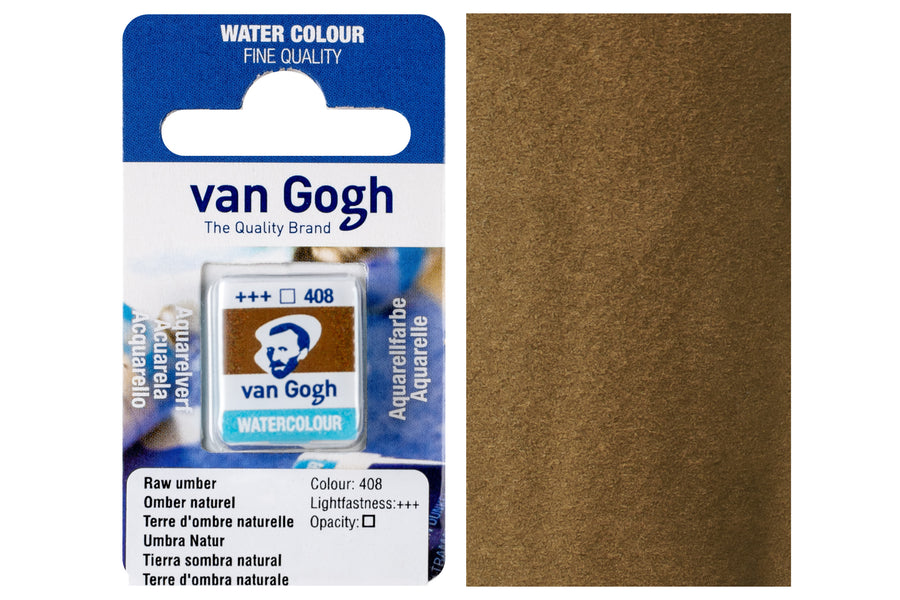 Van Gogh Watercolor Half Pan, #408 Raw Umber