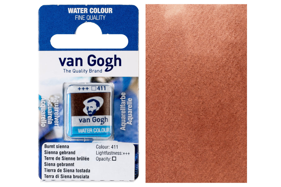 Van Gogh Watercolor Half Pan, #411 Burnt Sienna