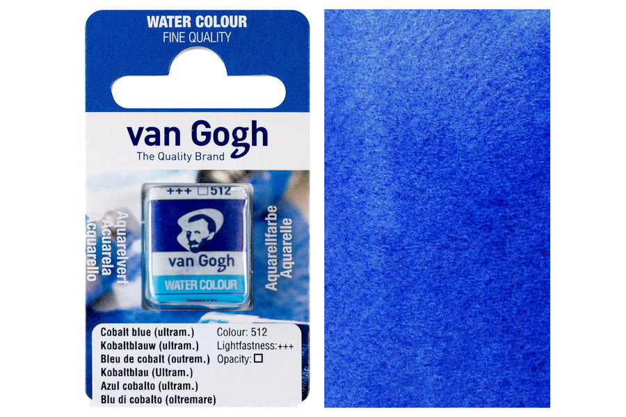 Van Gogh Watercolor Half Pan, #512 Cobalt Blue (Ultramarine)