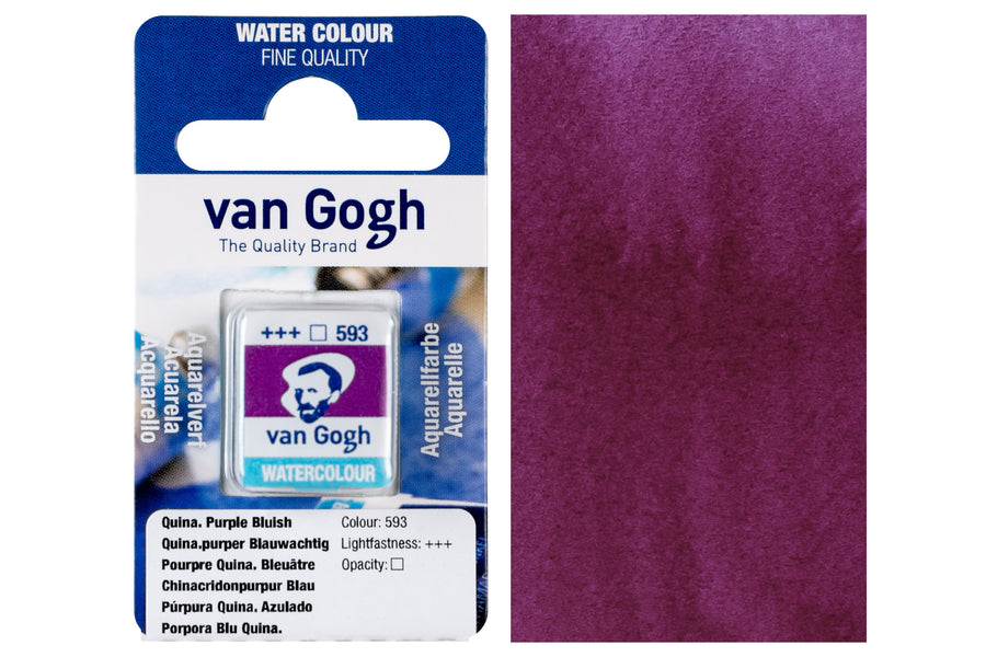 Van Gogh Watercolor Half Pan, #593 Quinacridone Purple Blue