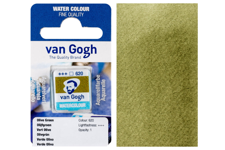 Van Gogh Watercolor Half Pan, #620 Olive Green