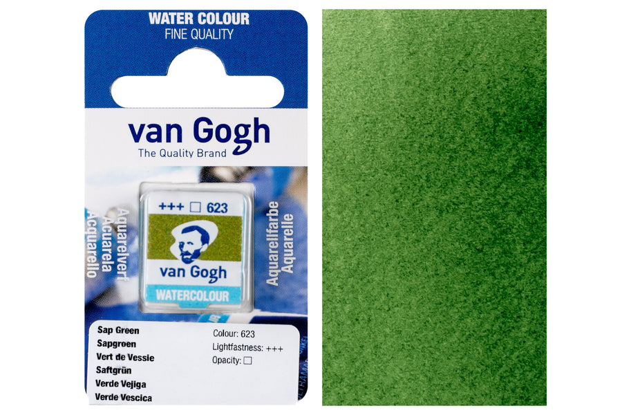 Van Gogh Watercolor Half Pan, #623 Sap Green