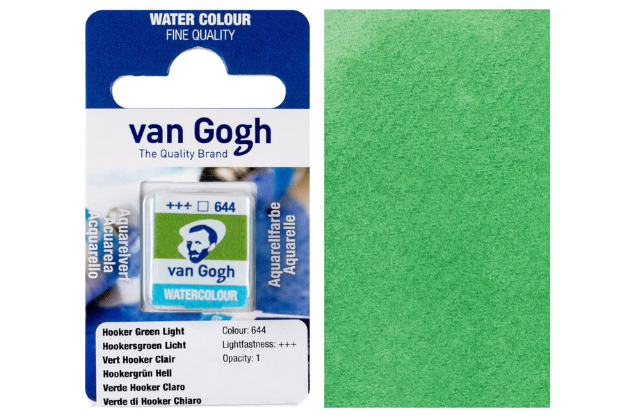 Van Gogh Watercolor Half Pan, #644 Hooker Green Light