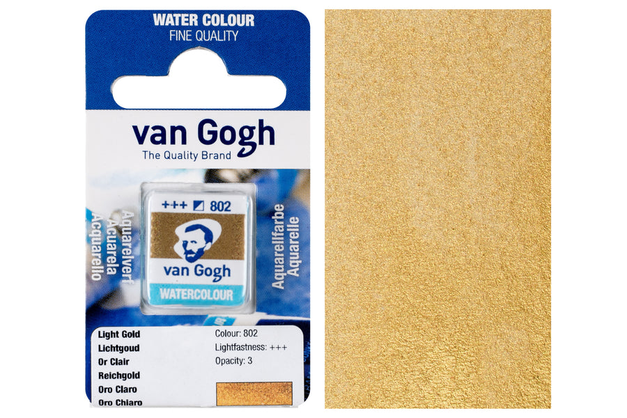 Van Gogh Watercolor Half Pan, #802 Light Gold