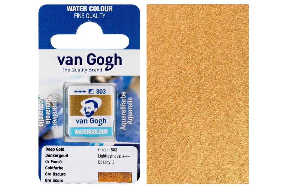 Van Gogh Watercolor Half Pan, #803 Deep Gold