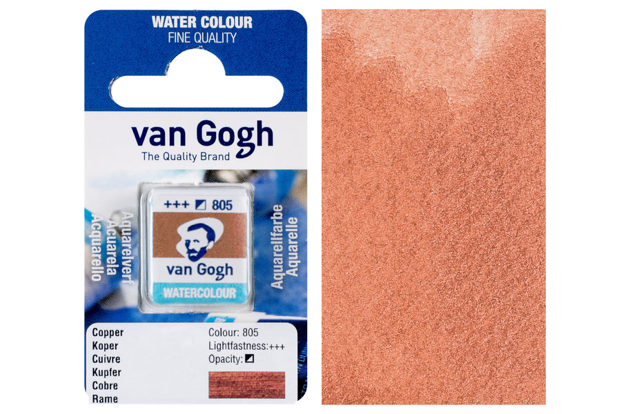 Van Gogh Watercolor Half Pan, #805 Copper