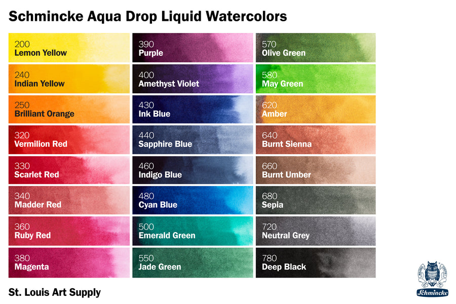 Aqua Drop Liquid Watercolors, Complete Set of 25
