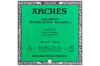 Arches Watercolor Paper Block, Cold Press, 7.9" Square