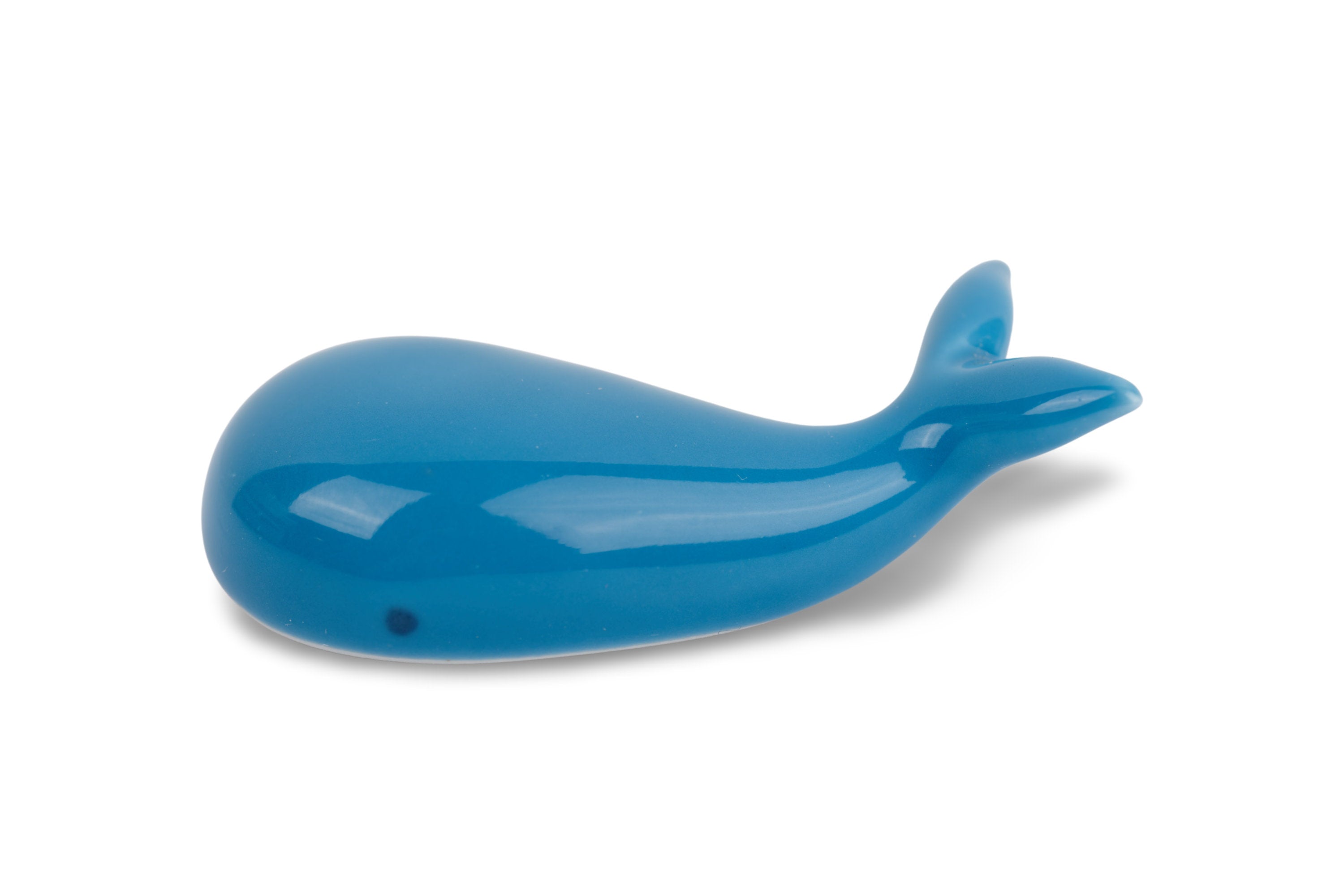 Porcelain Whale Brush Rest, Blue