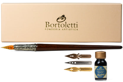 Murano Amber Glass Pen Set