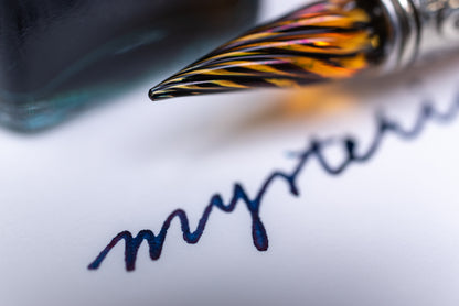 Murano Amber Glass Pen Set