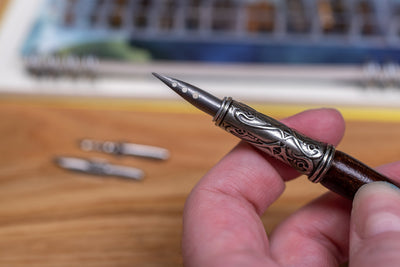 Murano Black Glass Pen Set