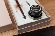 Venier Oblique Dip Pen Set, Beech/Bronze
