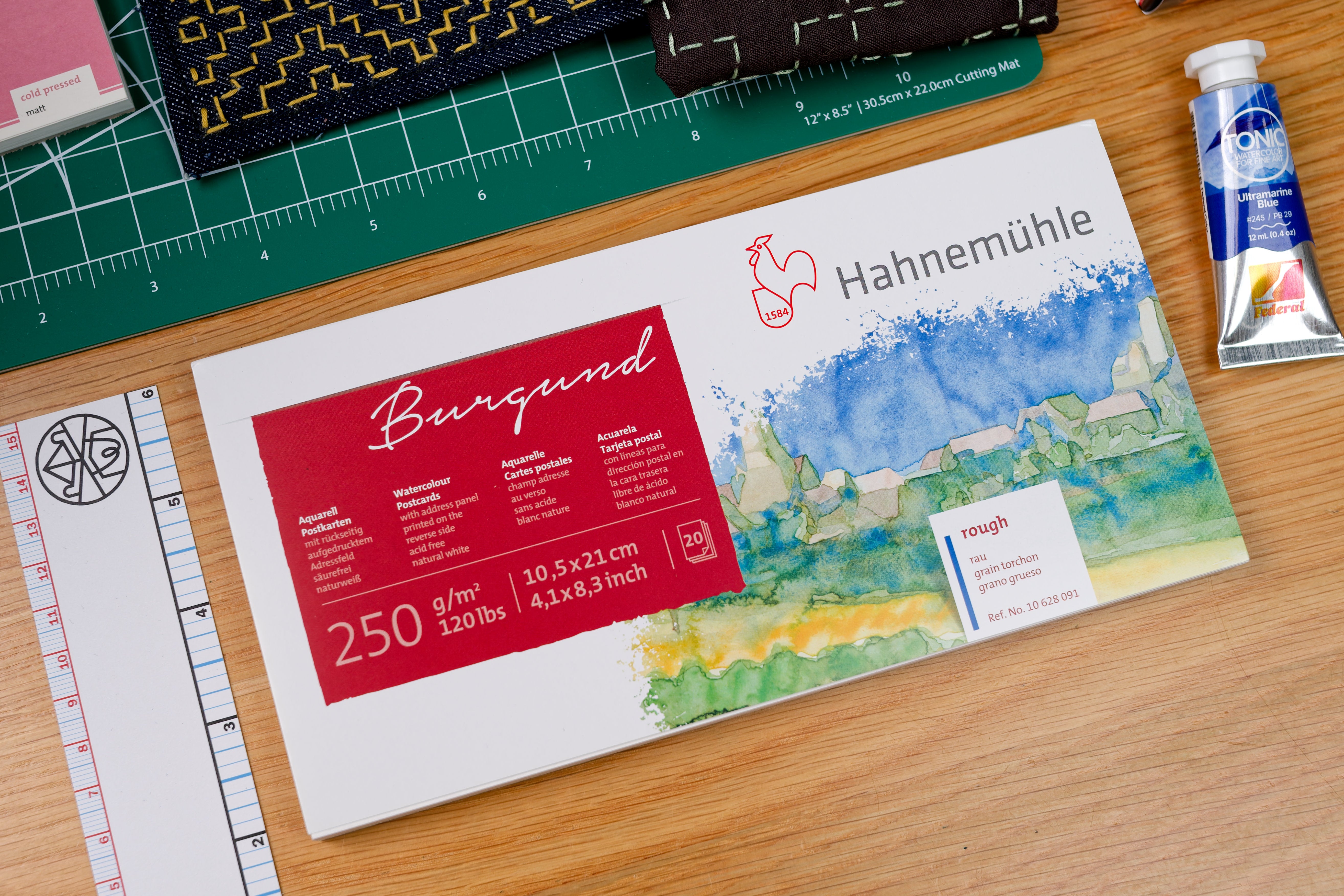 Burgund Watercolor Postcard Pad