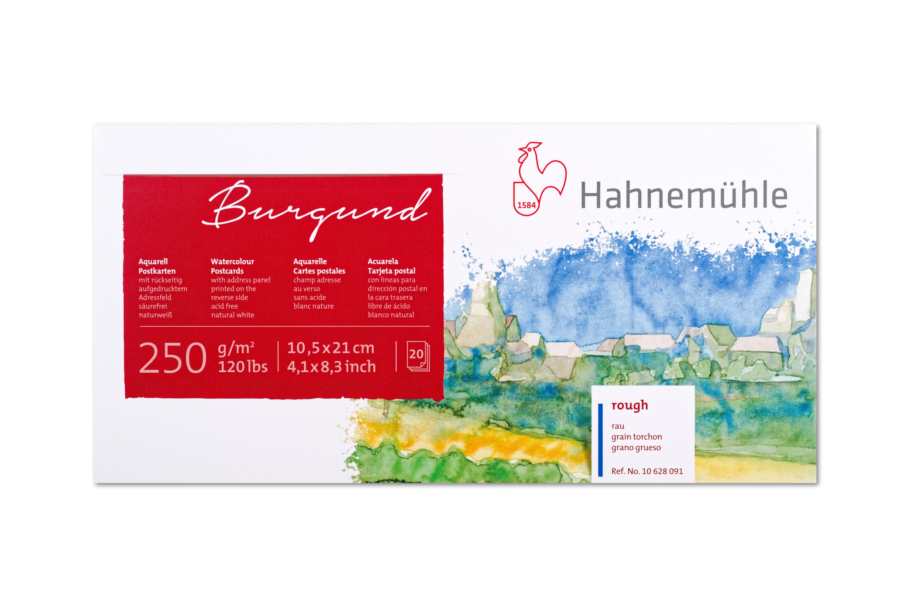 Burgund Watercolor Postcard Pad