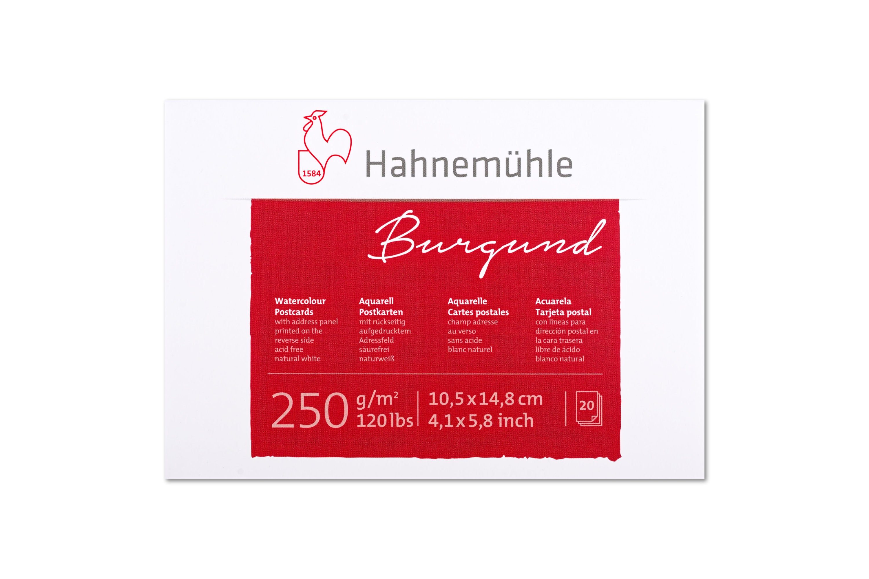 Burgund Watercolor Postcard Pad