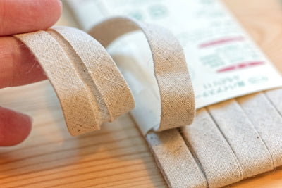 Linen-Blend Bias Tape, Natural Flax