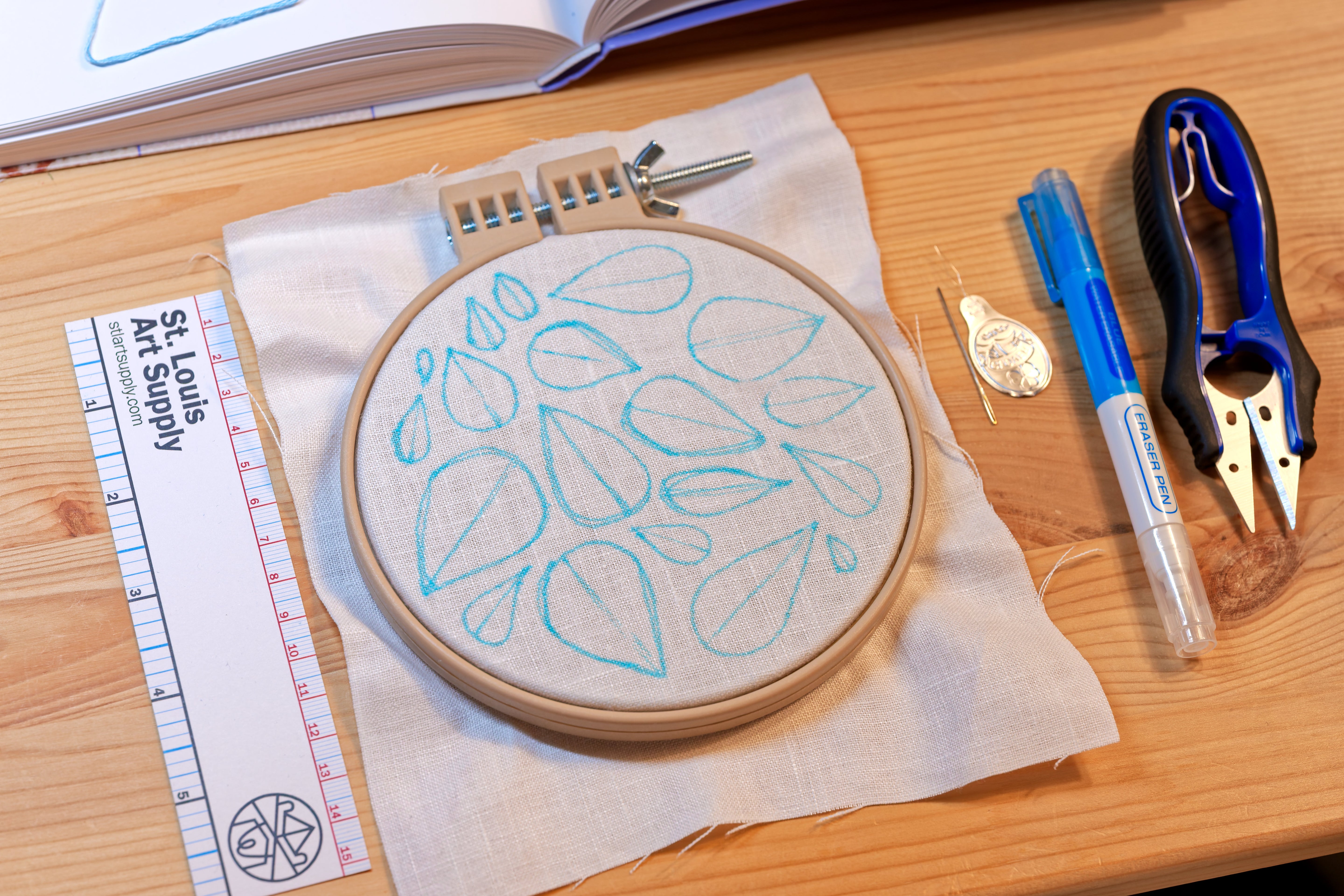 Blue Fabric Pen with Eraser