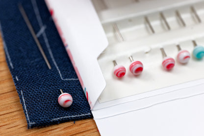 Marbled Glass-Head Pins, Set of 20