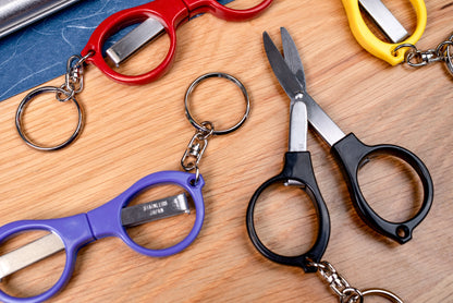 Folding Keychain Scissors, Stainless Steel
