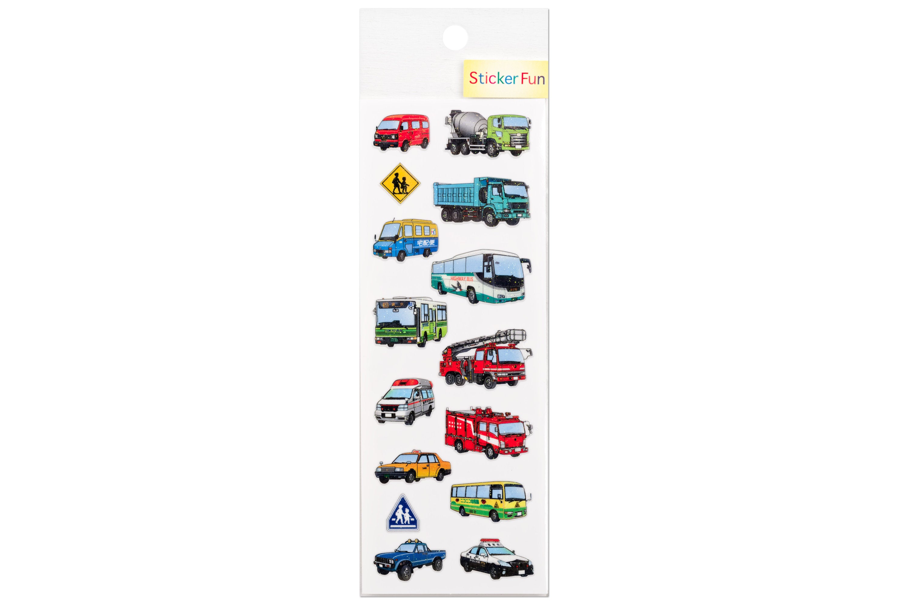 Glitter-Glue Sticker Sheet, Transportation