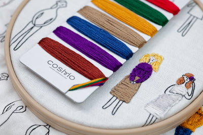 "100 Nee-san" Embroidery Fabric, White