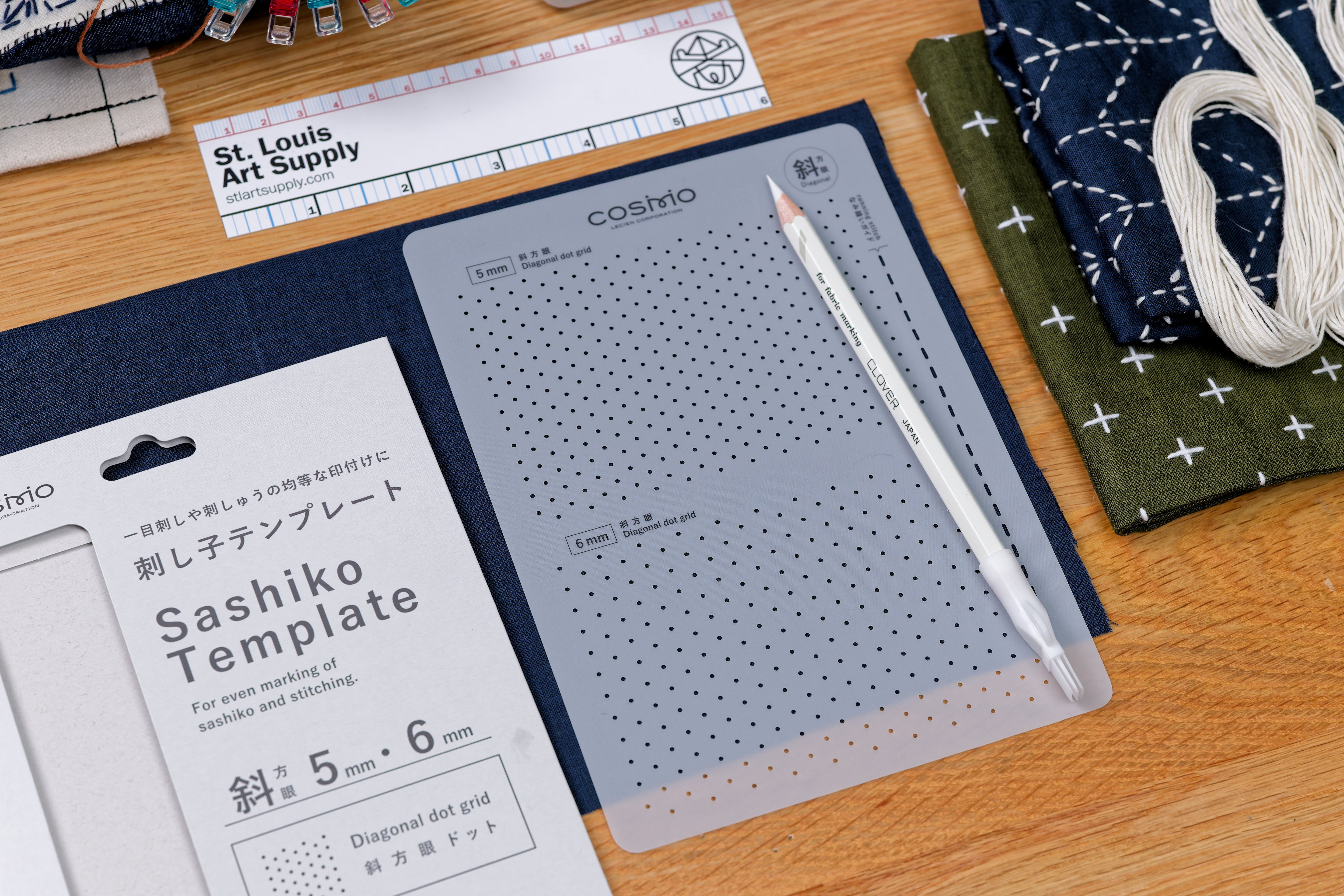 Sashiko Dot Grid Template