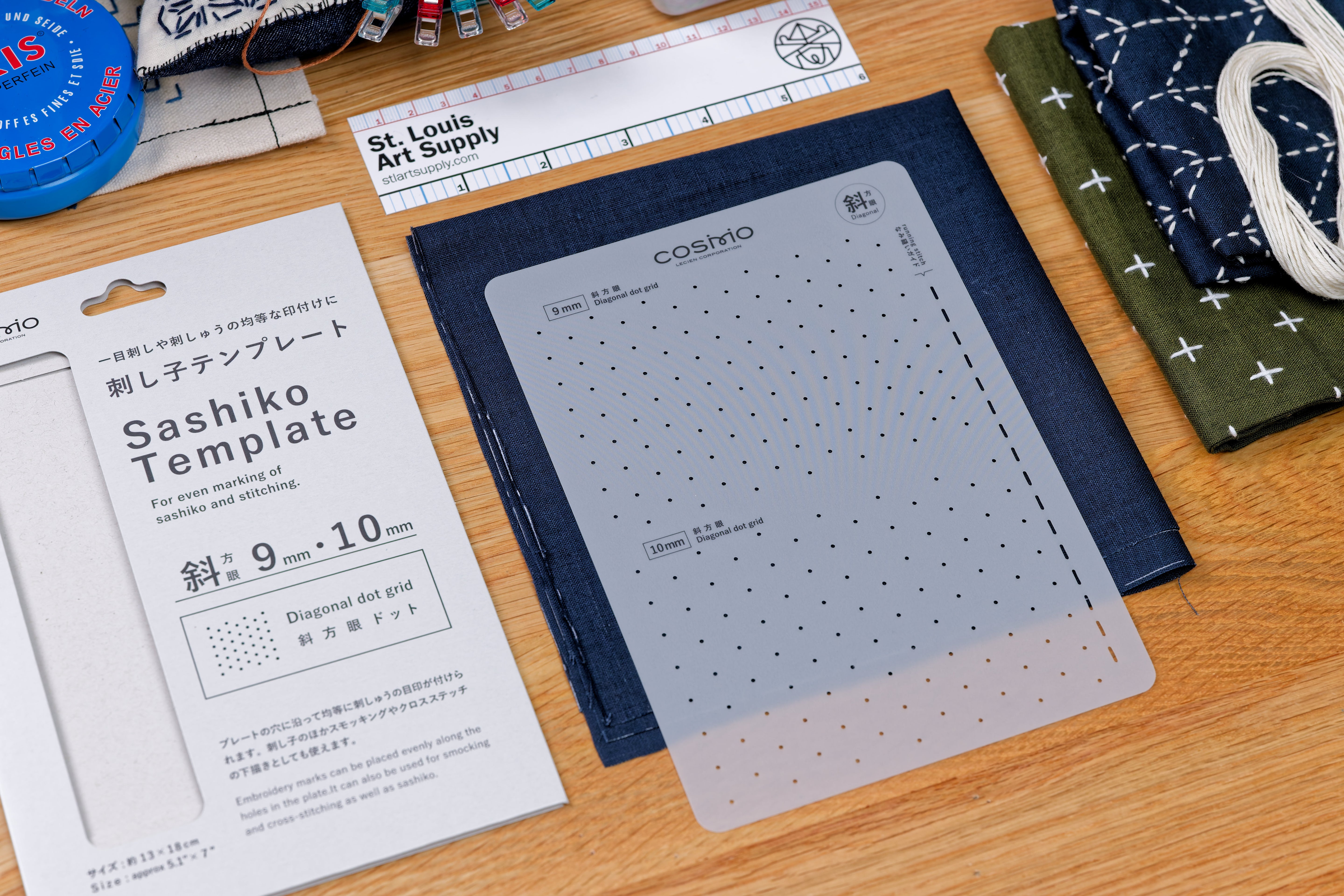 Sashiko Dot Grid Template