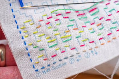 Daruma Sashiko Sampler, #1163 Invader