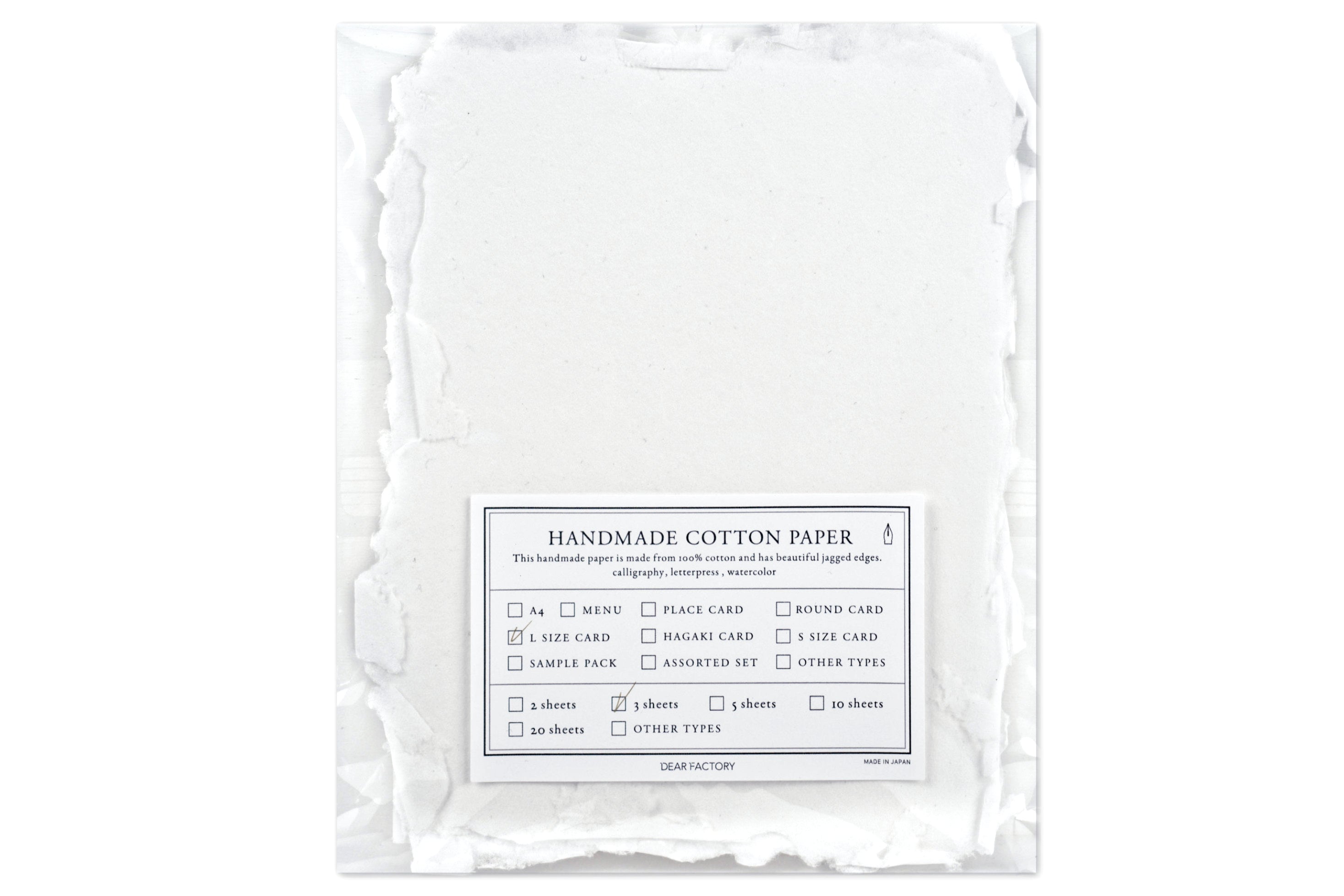 Handmade Cotton Watercolor Paper, 4.9" x 6.5"