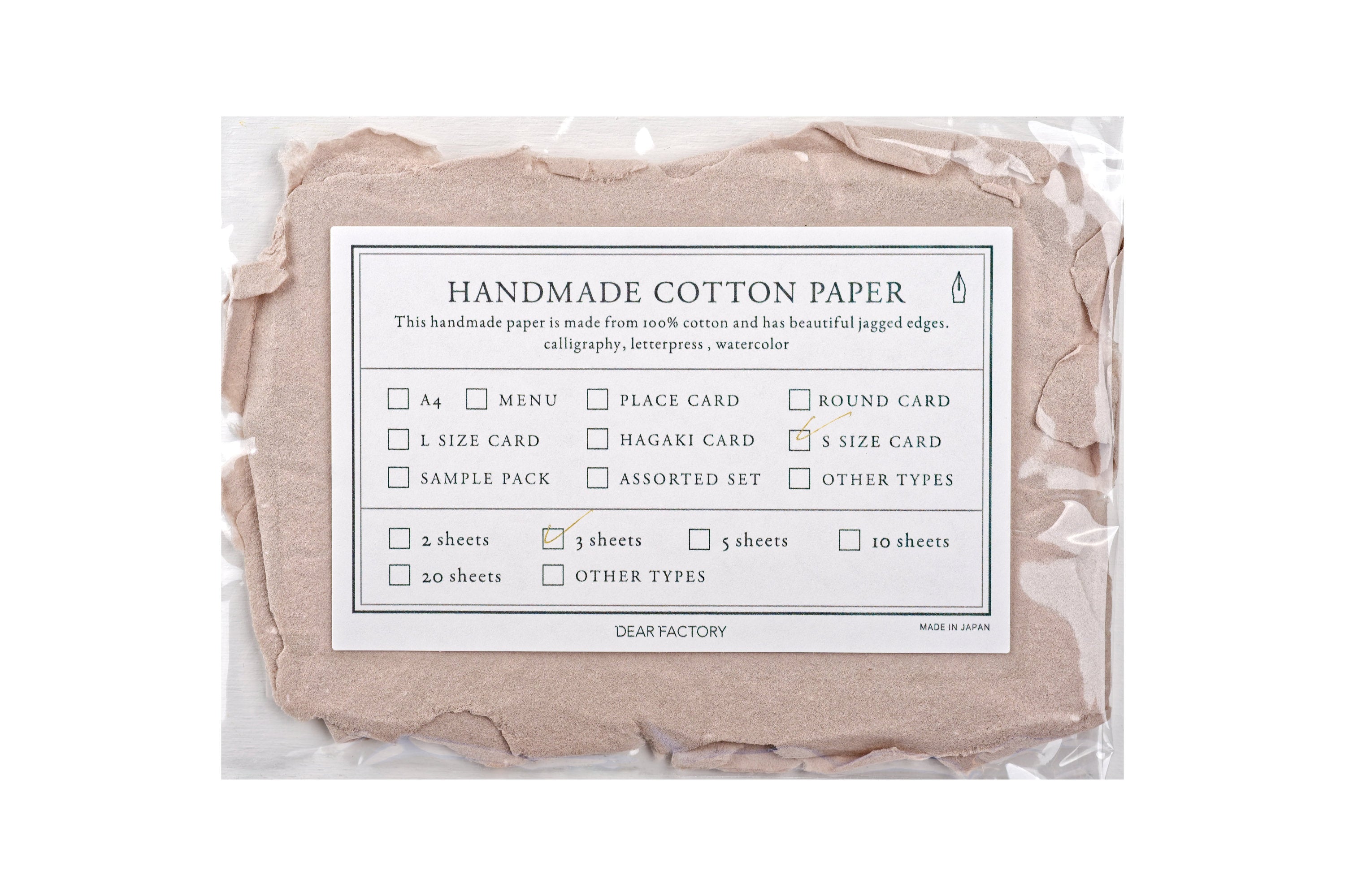 Handmade Cotton Watercolor Paper, Mini Cards, Set of 3