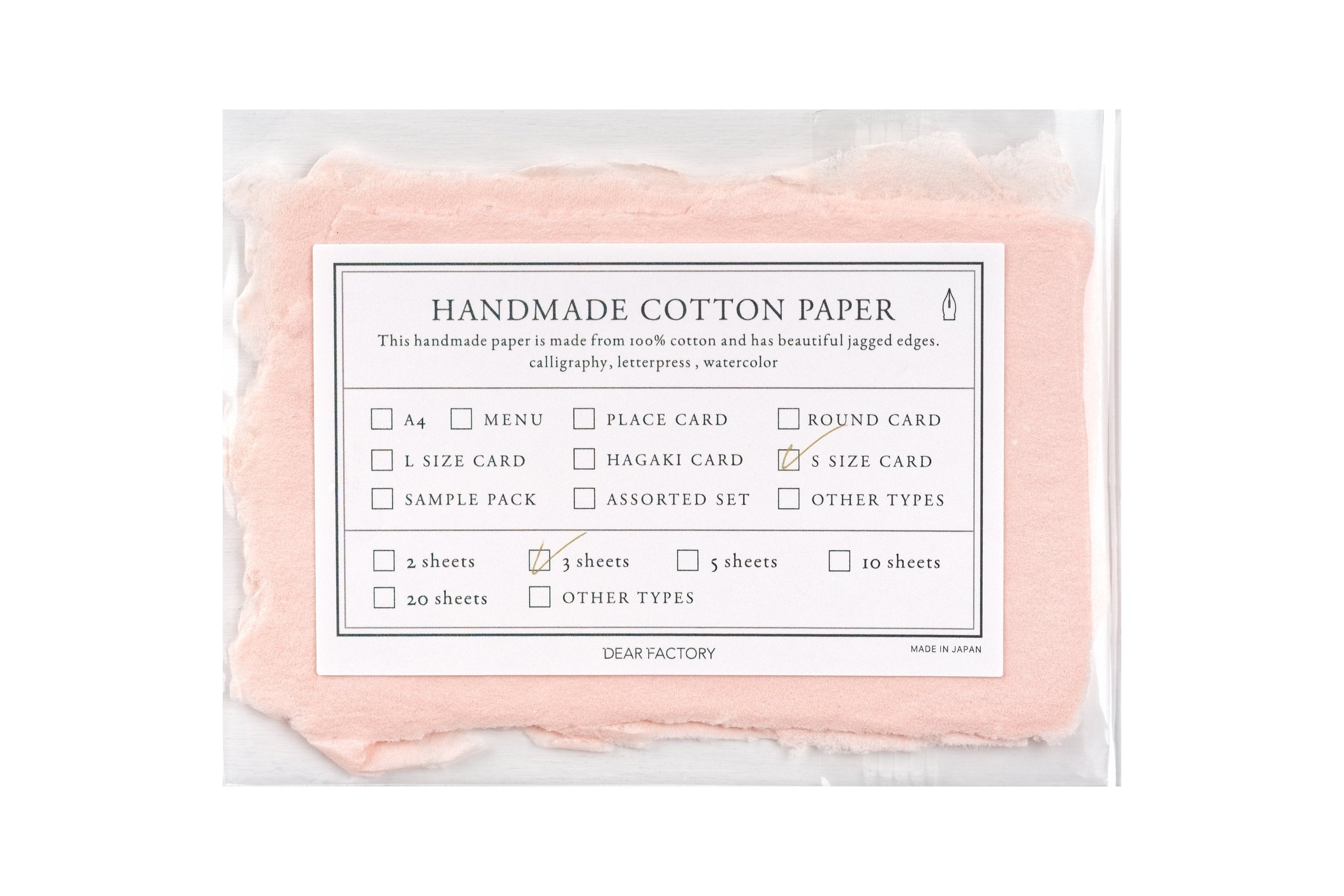 Handmade Cotton Watercolor Paper, Mini Cards, Set of 3