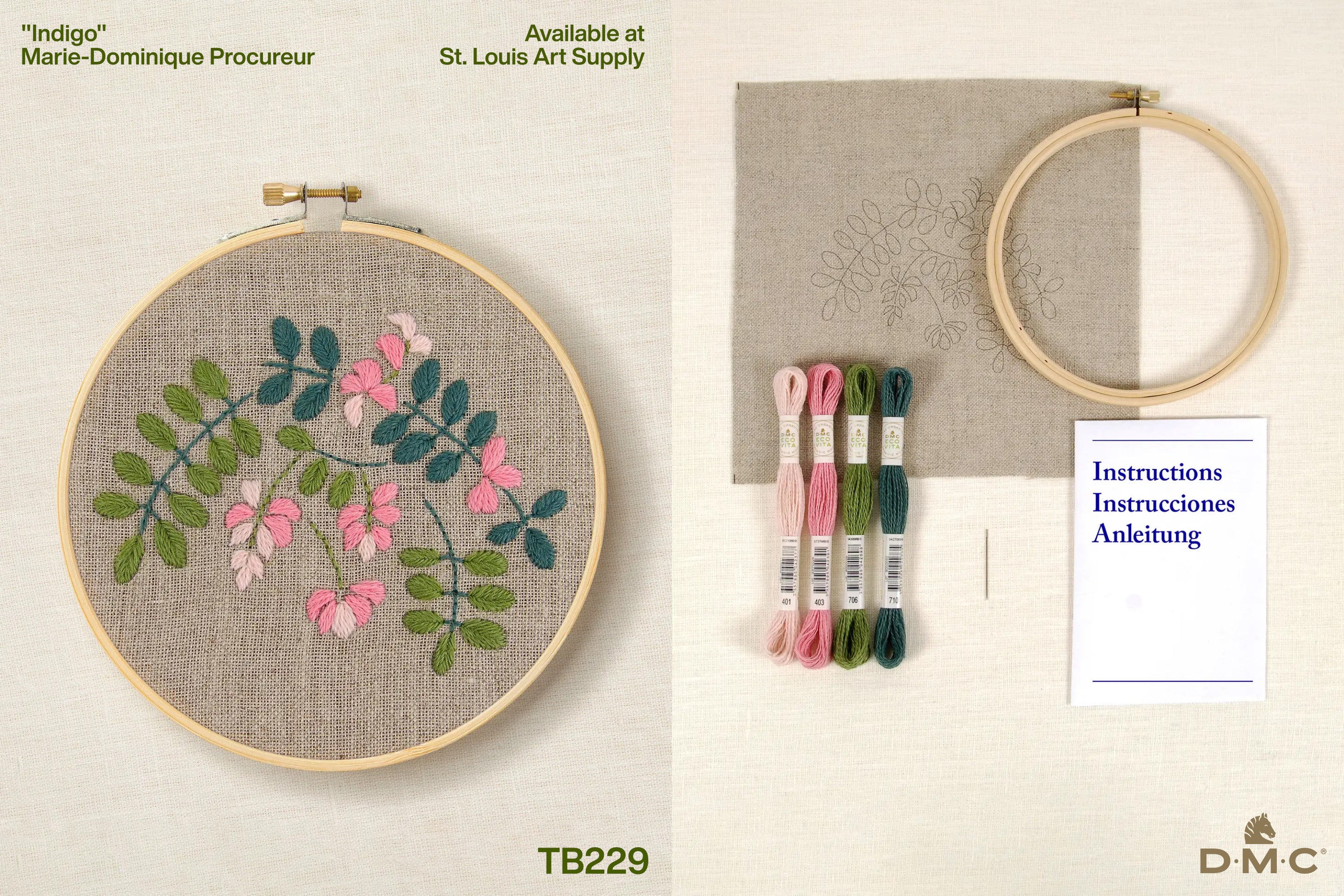 Eco Vita Wool Embroidery Kit, "Indigo"