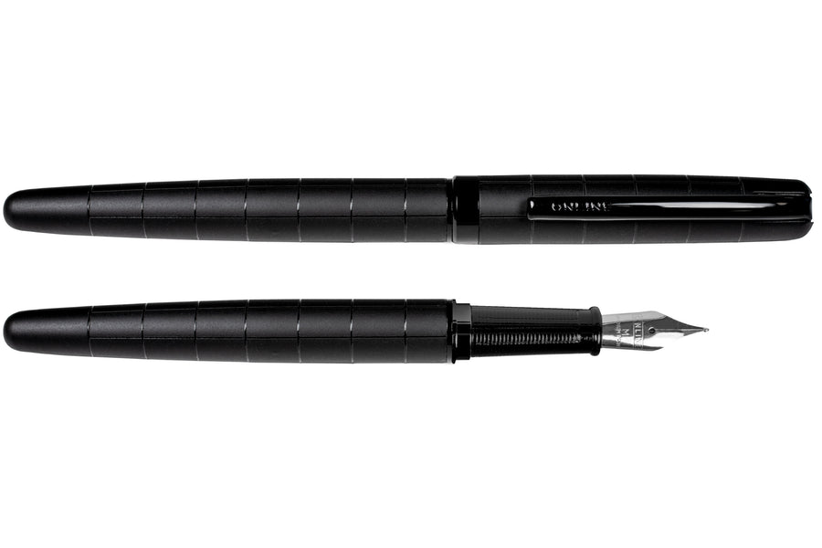 Eleganza Fountain Pen, Black Grid