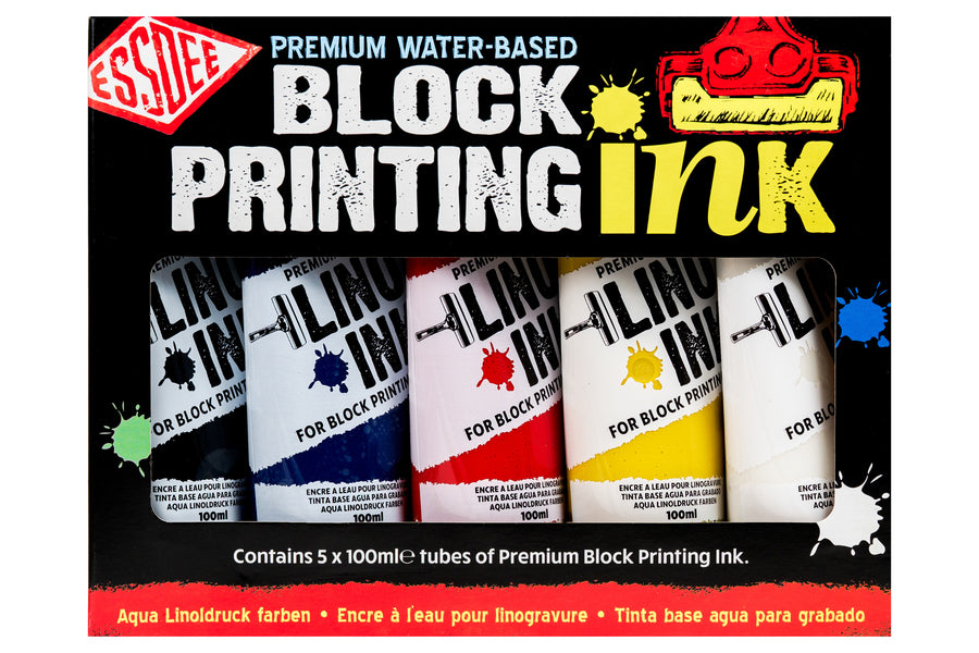 Essdee Premium Block Printing Ink, Primary Set of 5