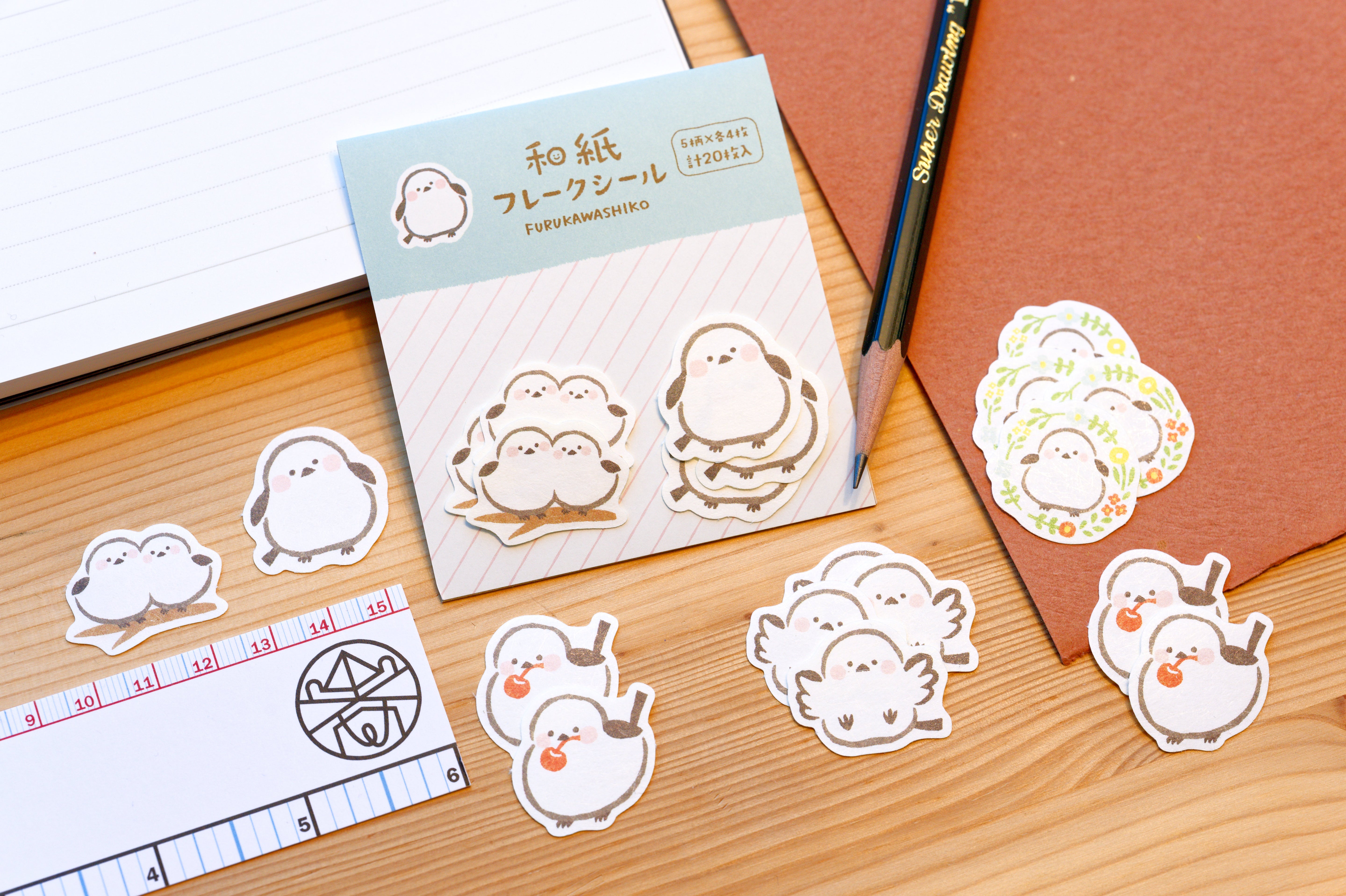 Washi Sticker Set, White Bird