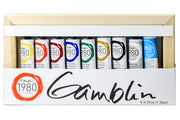 Gamblin 1980 Oil Colors, Set of 8 with Wood Panel & Solvent-Free Gel