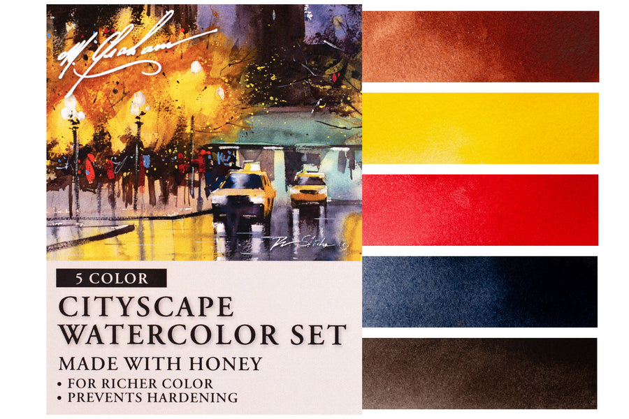 M. Graham Tube Watercolor Paint Cityscape 5-Color Set, 1/2-Ounce