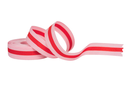 Striped Grosgrain Ribbon, Pink/Red