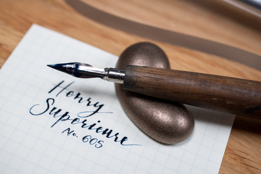 Oblique Calligraphy Pen, Hand Turned Wood Dip Pen (One Pen)