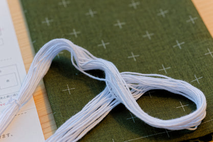 Sashiko Cloth with Disappearing Lines (Flax Beige/Crosses)