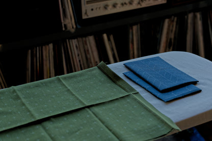 Sashiko Cloth with Disappearing Lines (Flax Beige/Crosses)