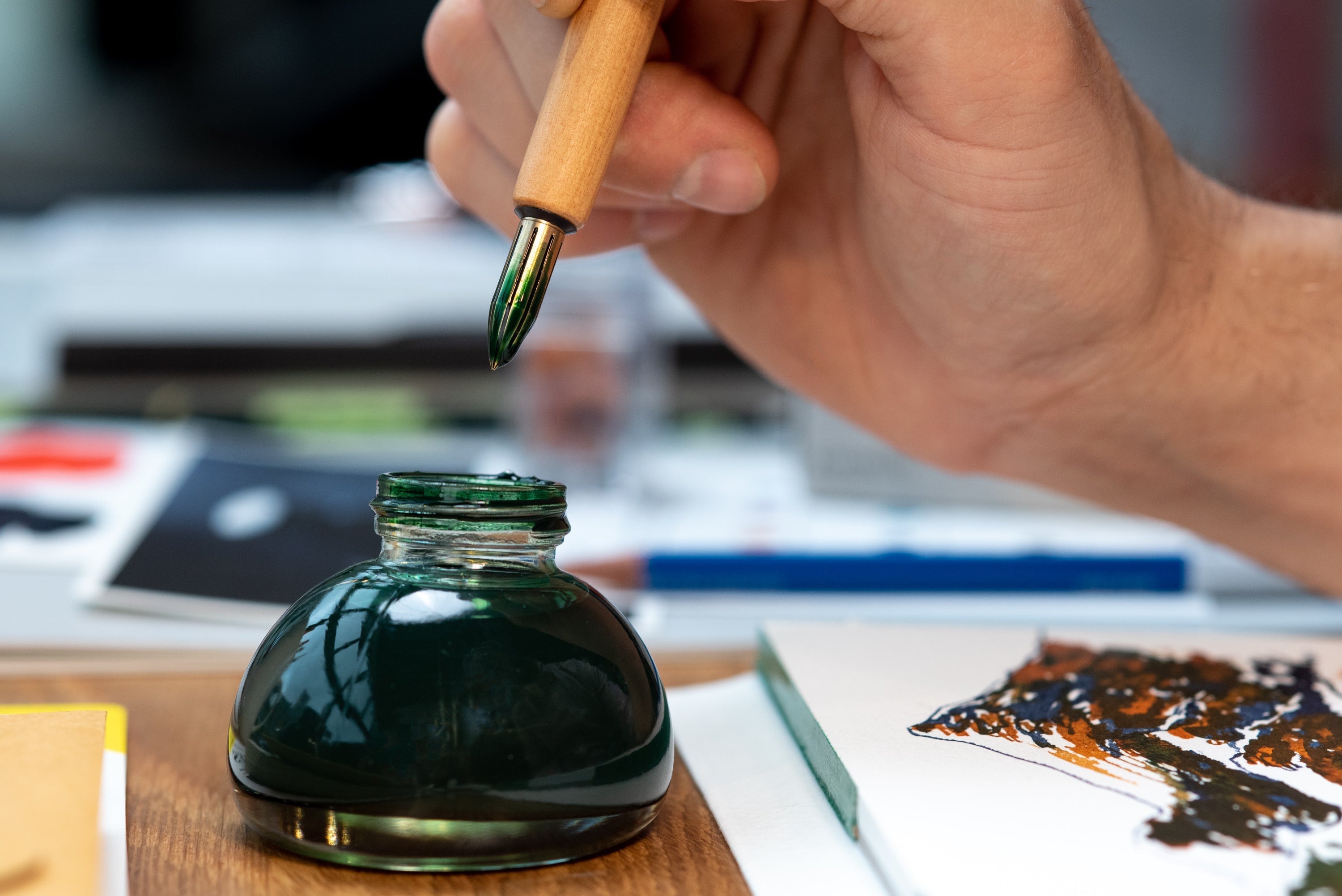 Kakimori - Sakura Wood Pen Holder - St. Louis Art Supply